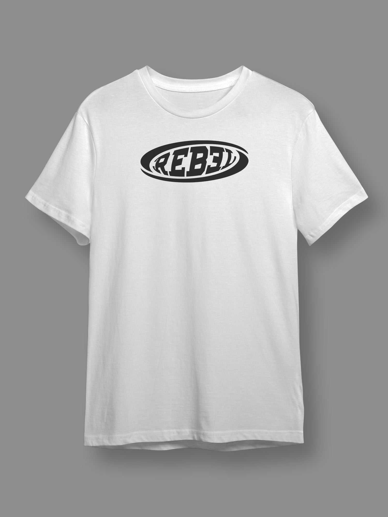 Rebel Logo One - Short Sleeve Crew Neck (White)