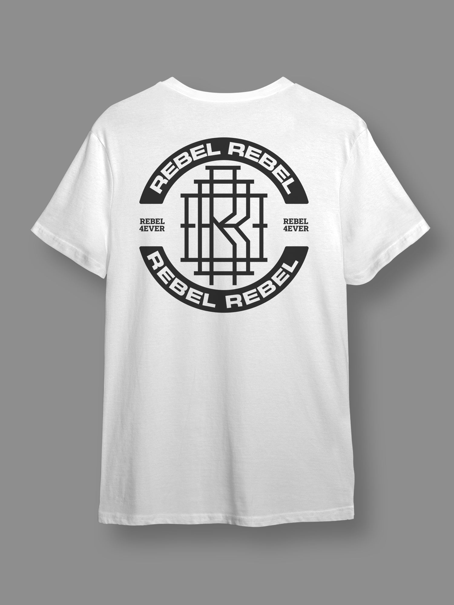 Rebel Logo One - Short Sleeve Crew Neck (White)