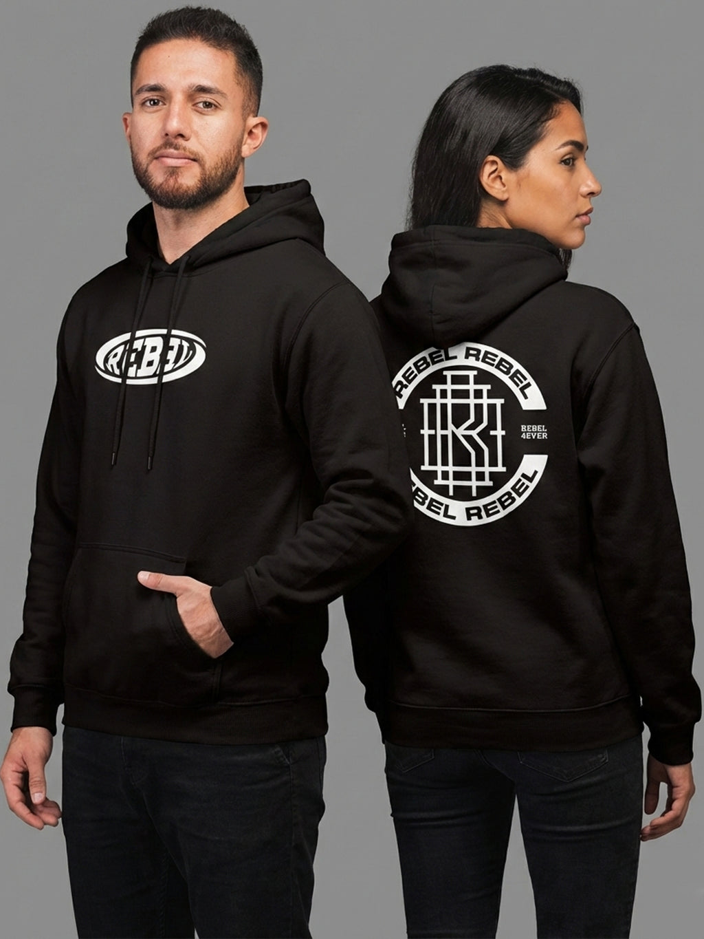 Rebel Logo One - Hoodie (Black)