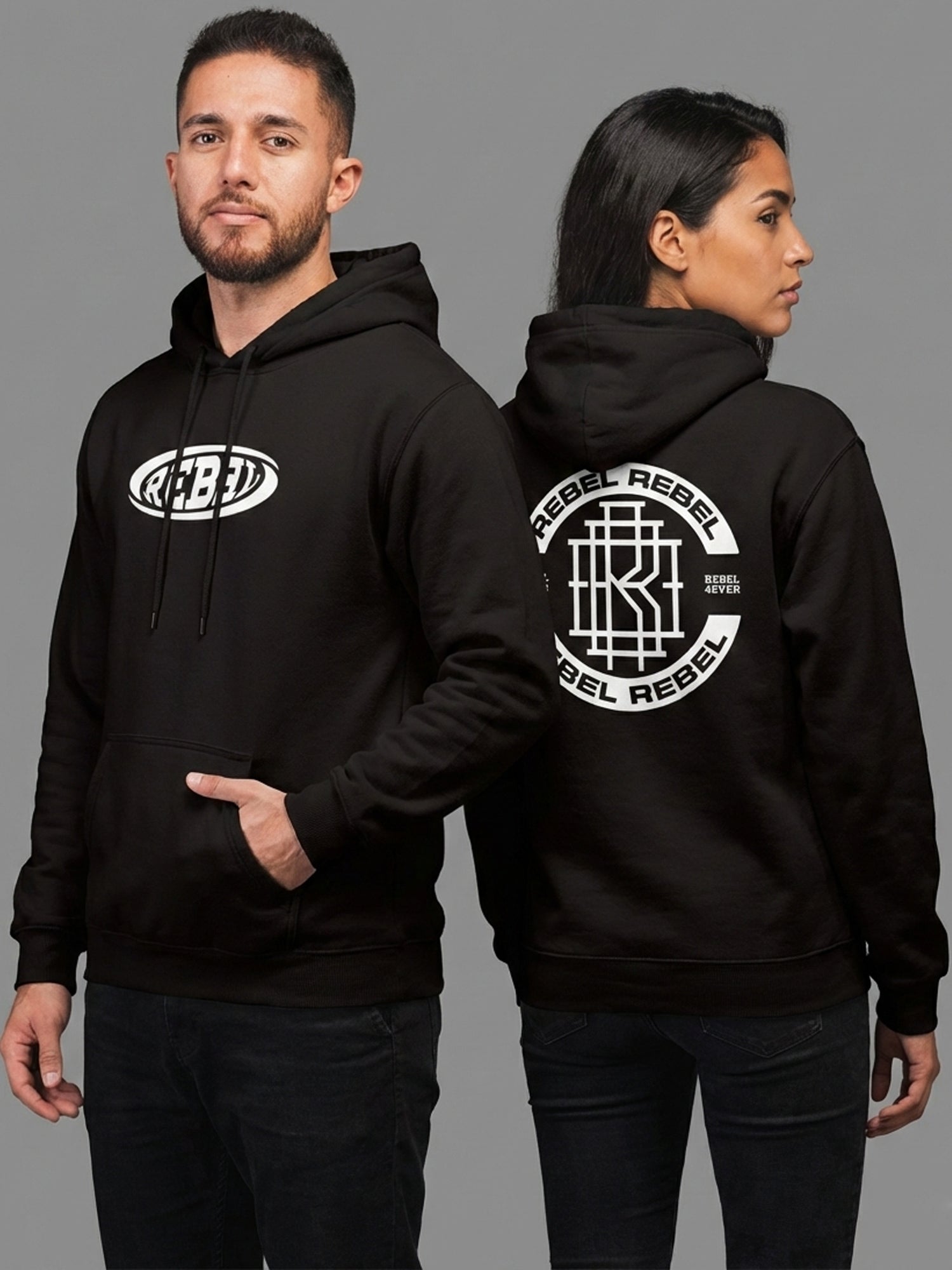 Rebel Logo One - Hoodie (Black)