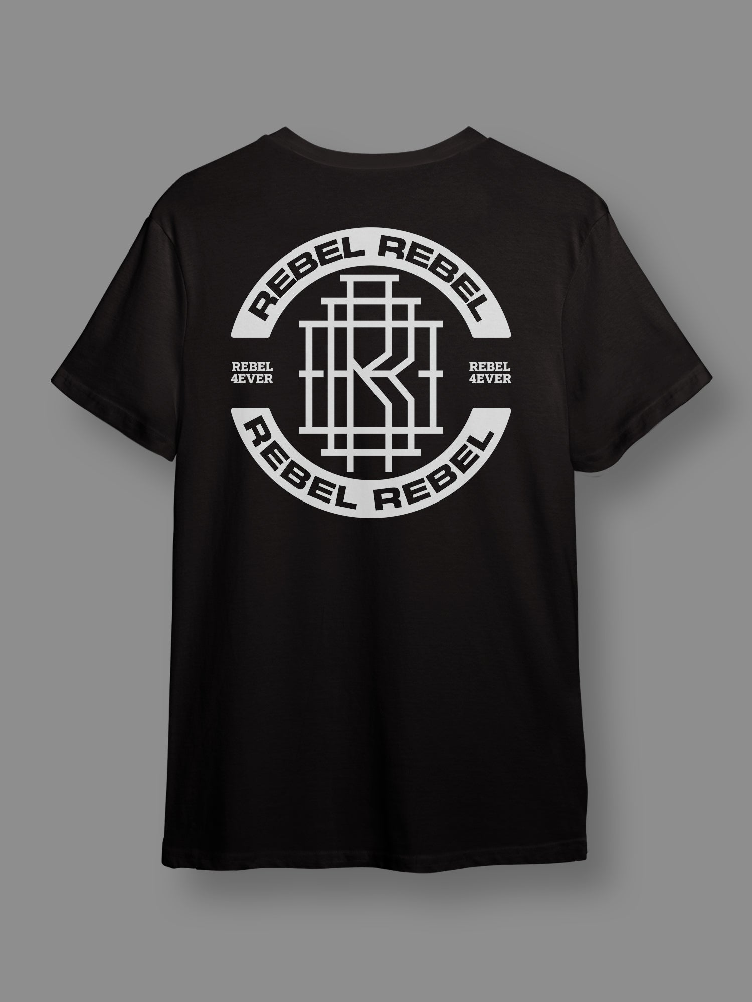 Rebel Logo One - Short Sleeve Crew Neck (Black)