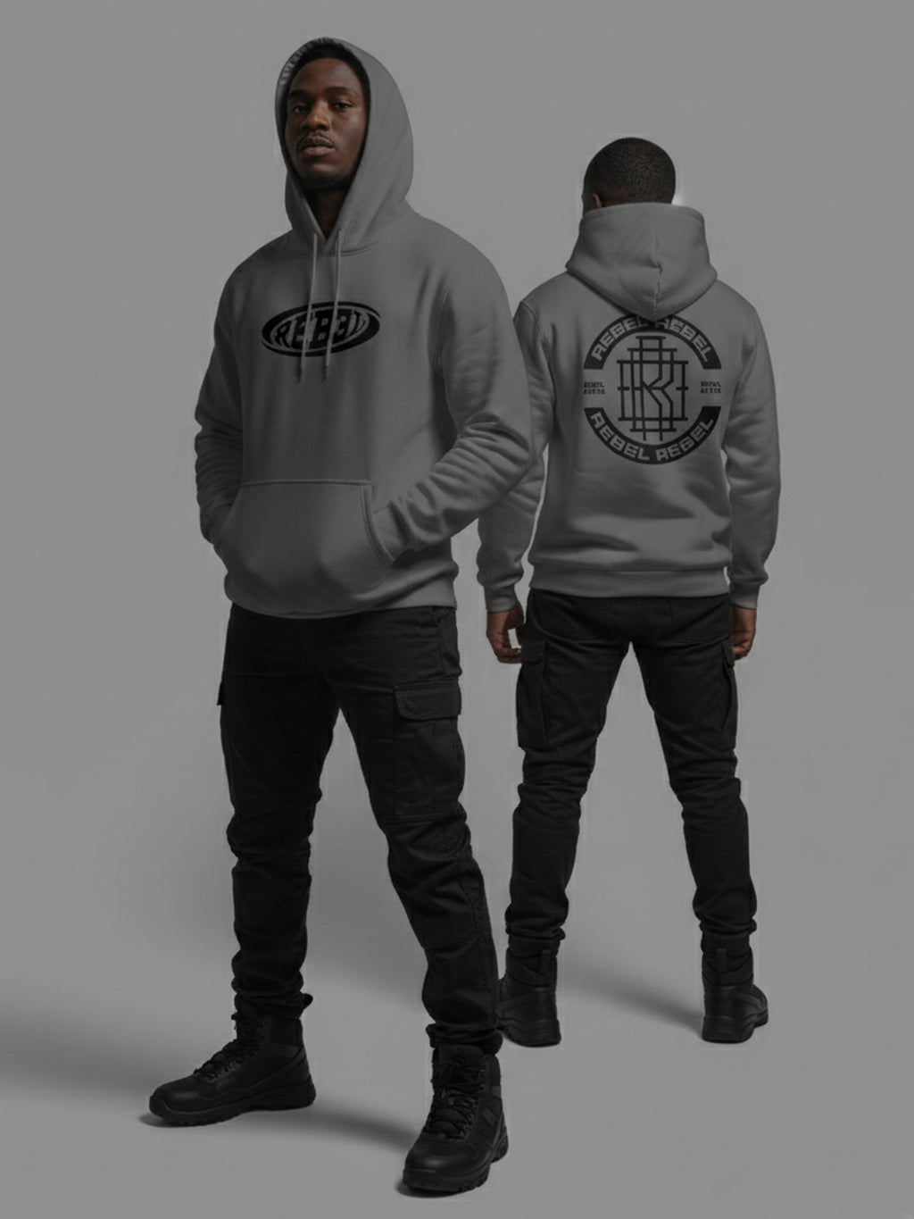 Rebel Logo One - Hoodie (Grey)