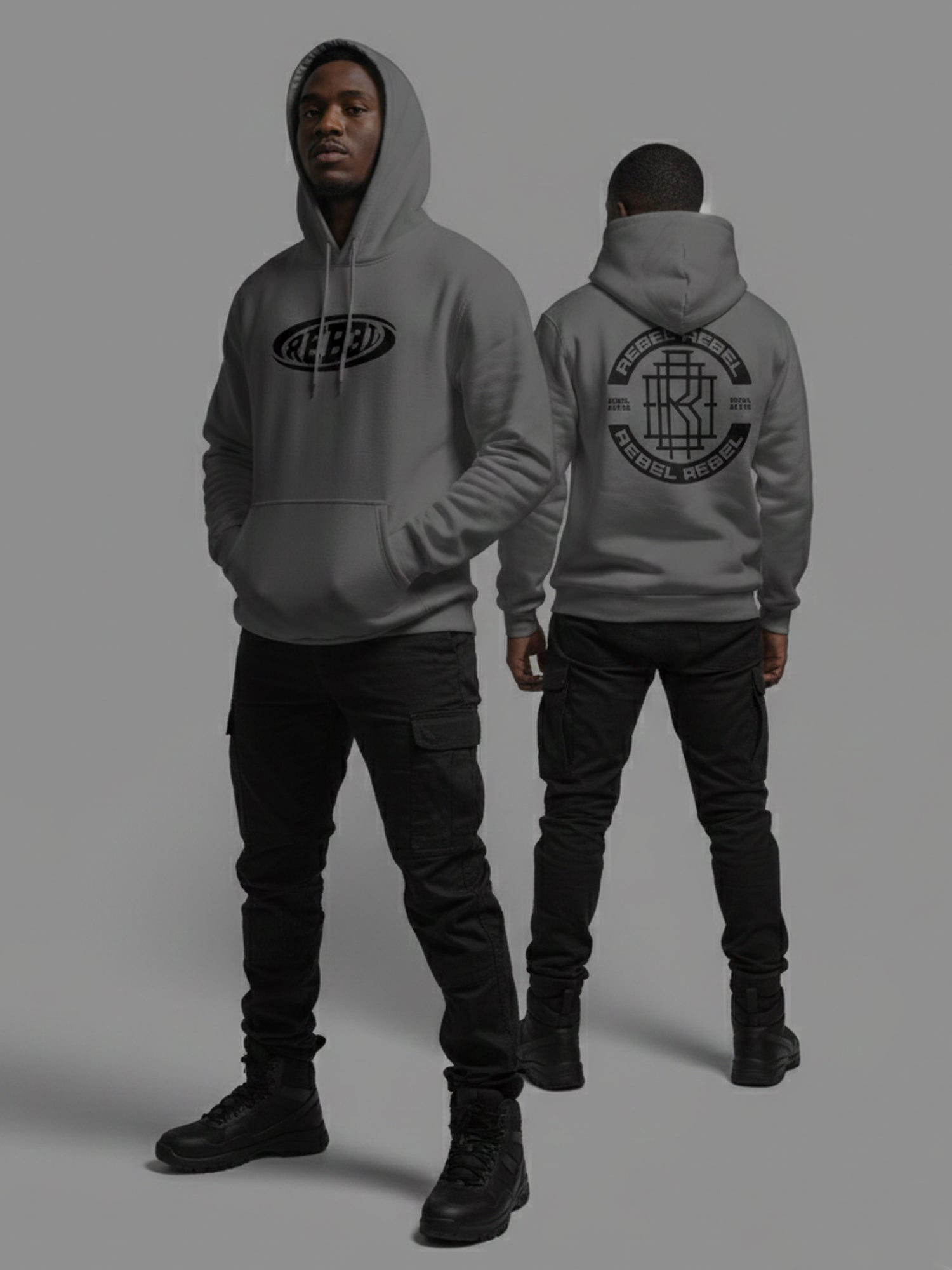 Rebel Logo One - Hoodie (Grey)