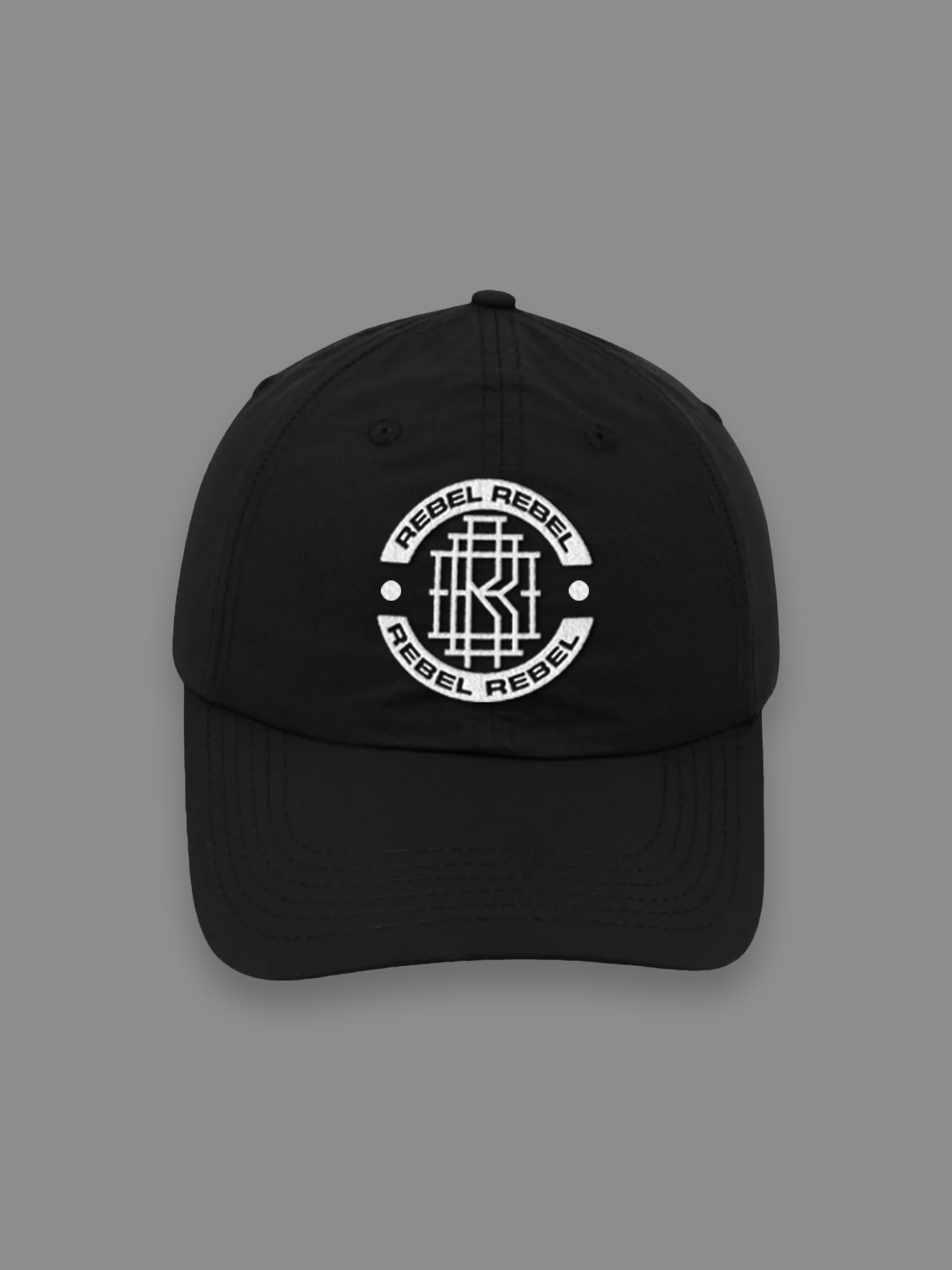 Rebel Logo Two - Crushed Nylon 6 Panel (Black)
