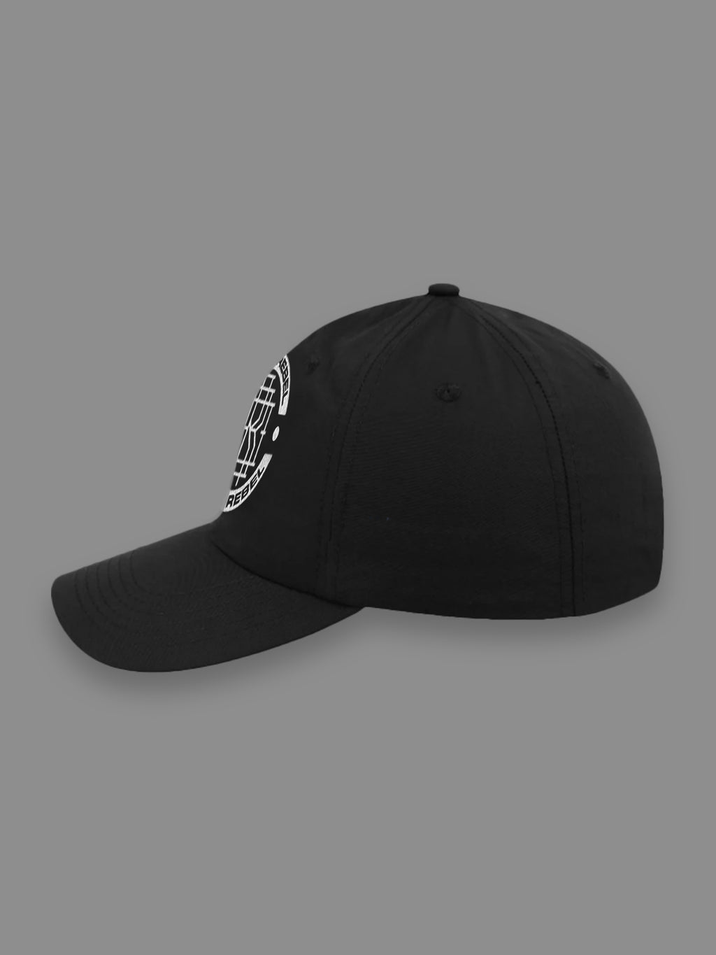 Rebel Logo Two - Crushed Nylon 6 Panel (Black)