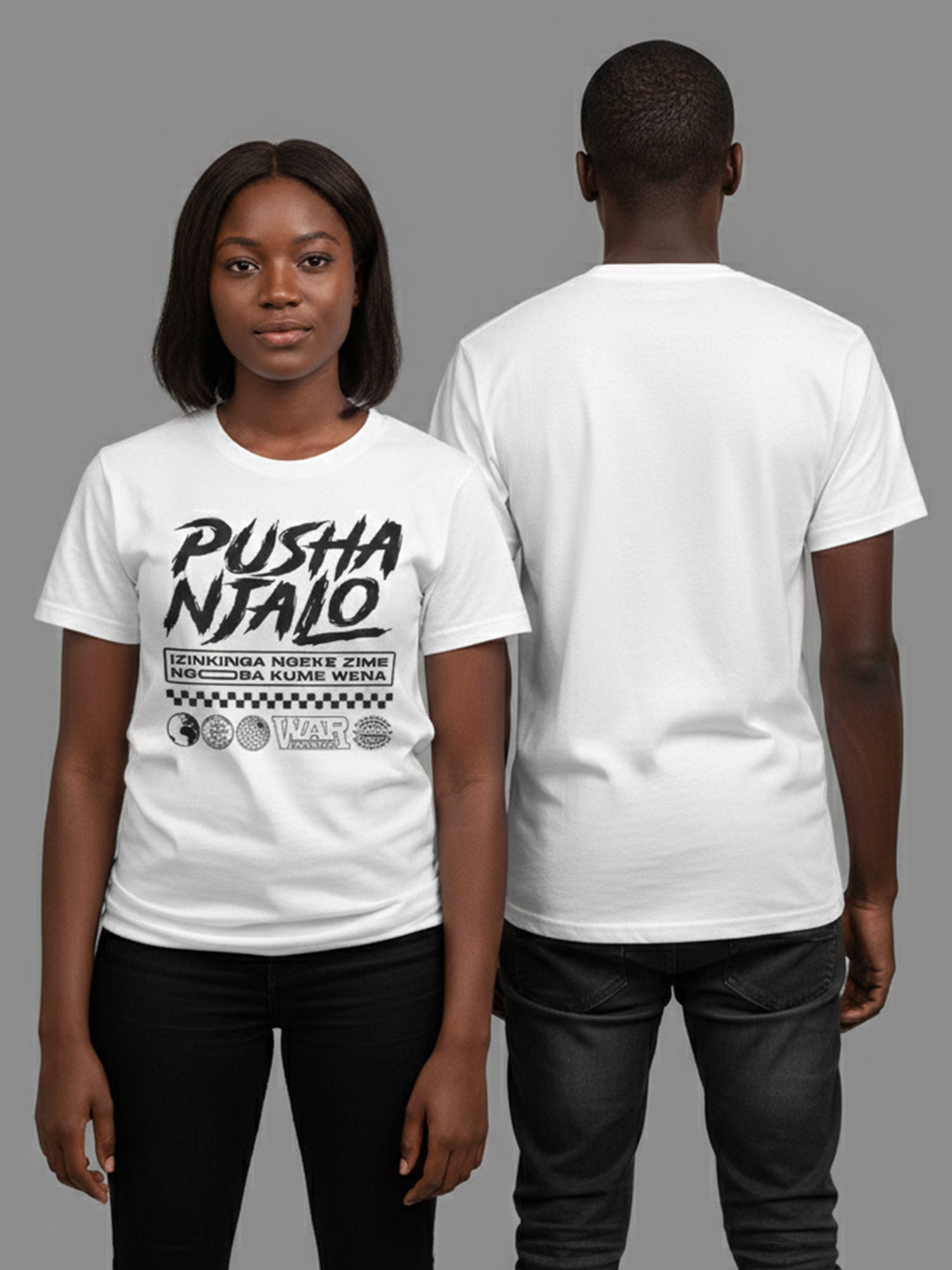 Pusha Njalo - Short Sleeve Crew Neck (White)
