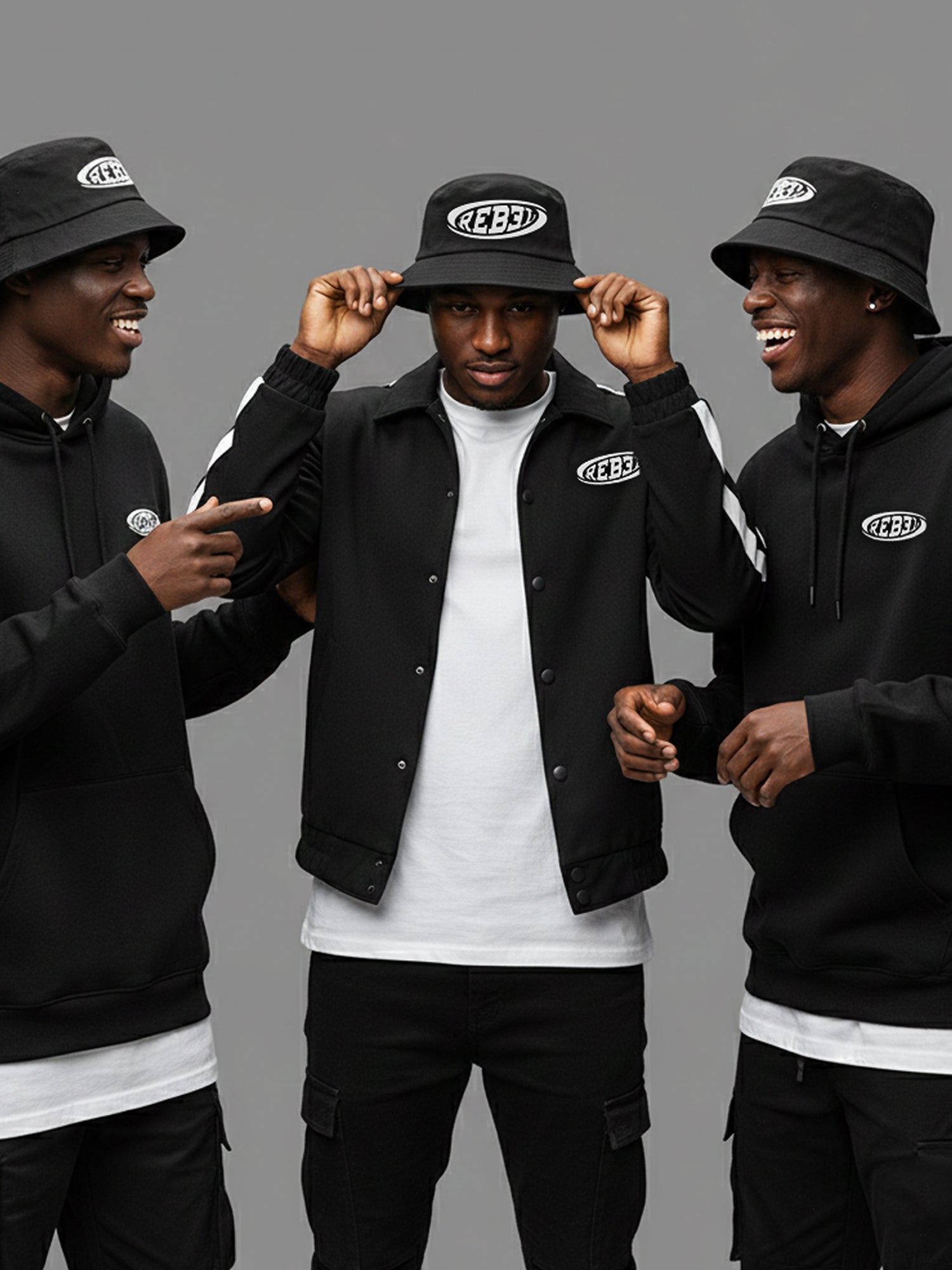 Rebel Logo One - Bucket Hat (Black)
