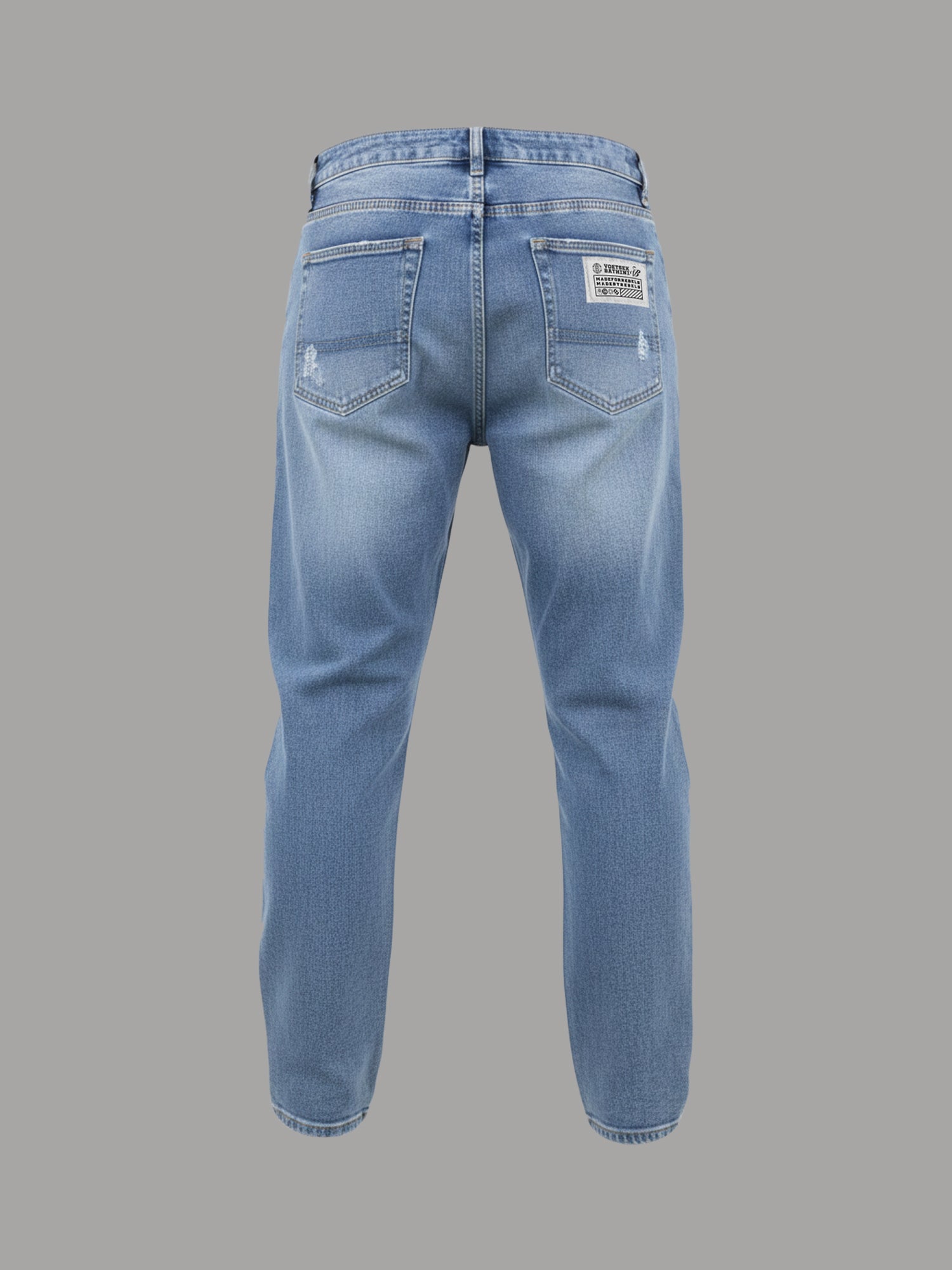 Rebel Logo Three - Denim Jeans (Blue)