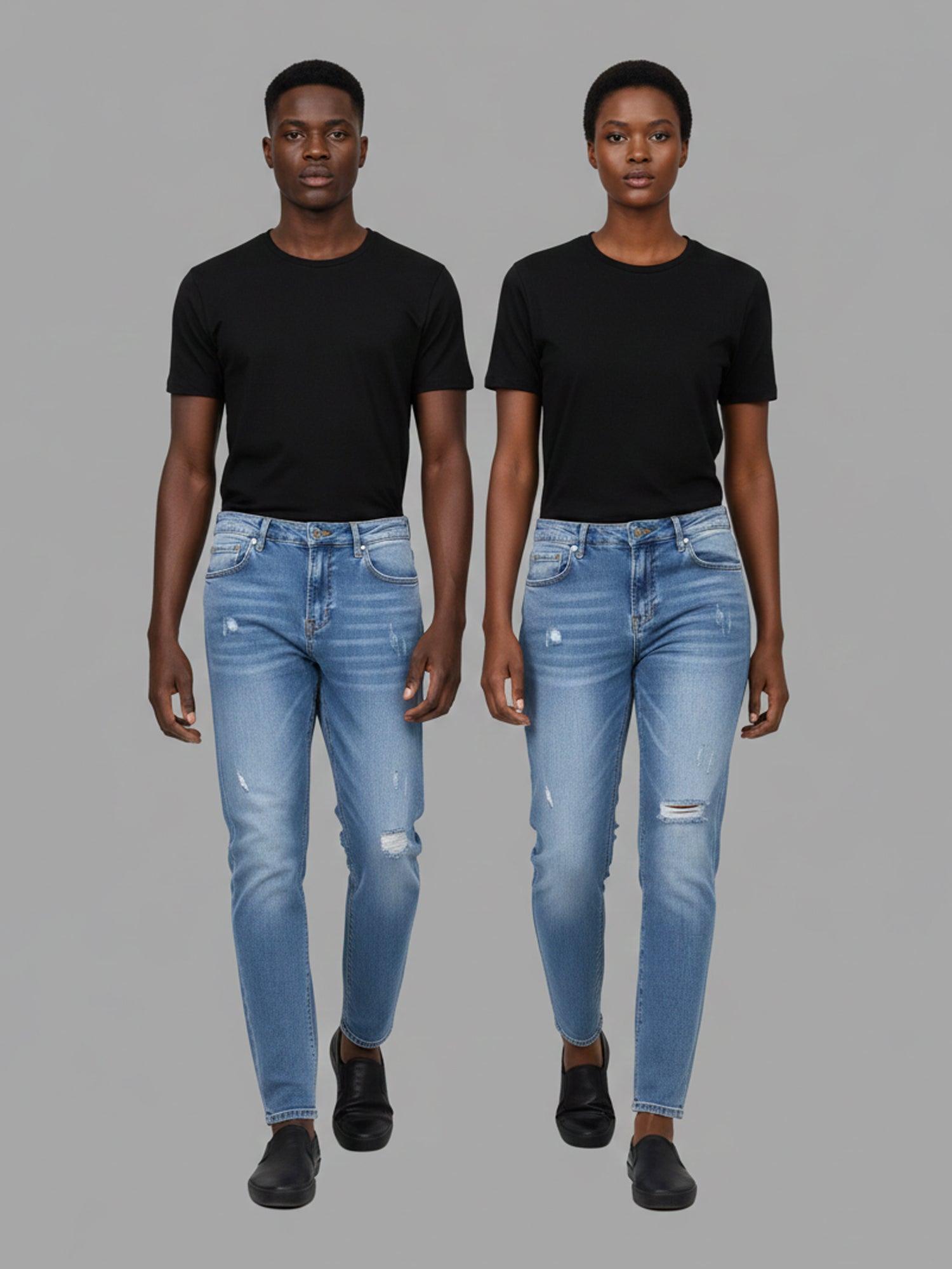 Rebel Logo Three - Denim Jeans (Blue)
